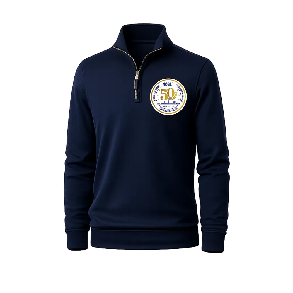 NOBLE 50th Anniversary Quarter Zip in navy