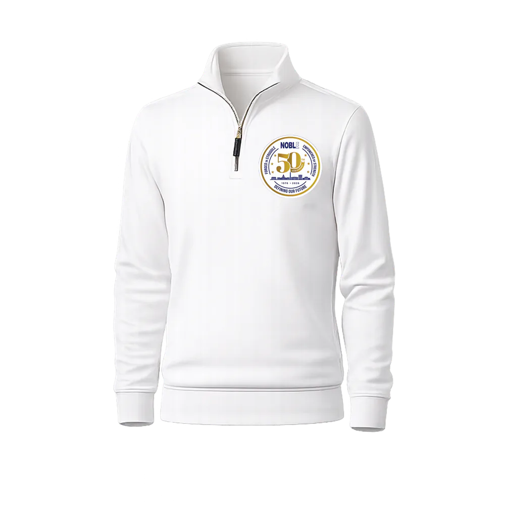NOBLE 50th Anniversary Quarter Zip in white