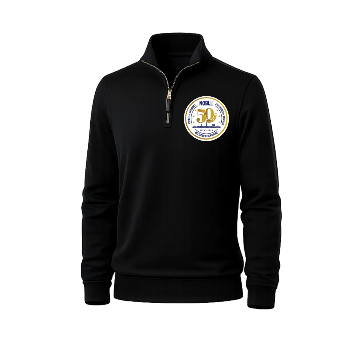 NOBLE 50th Anniversary Quarter Zip in black