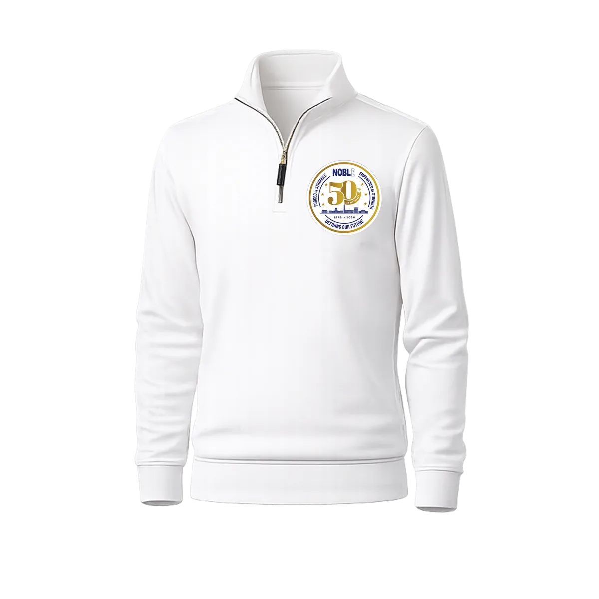 NOBLE 50th Anniversary Quarter Zip in white